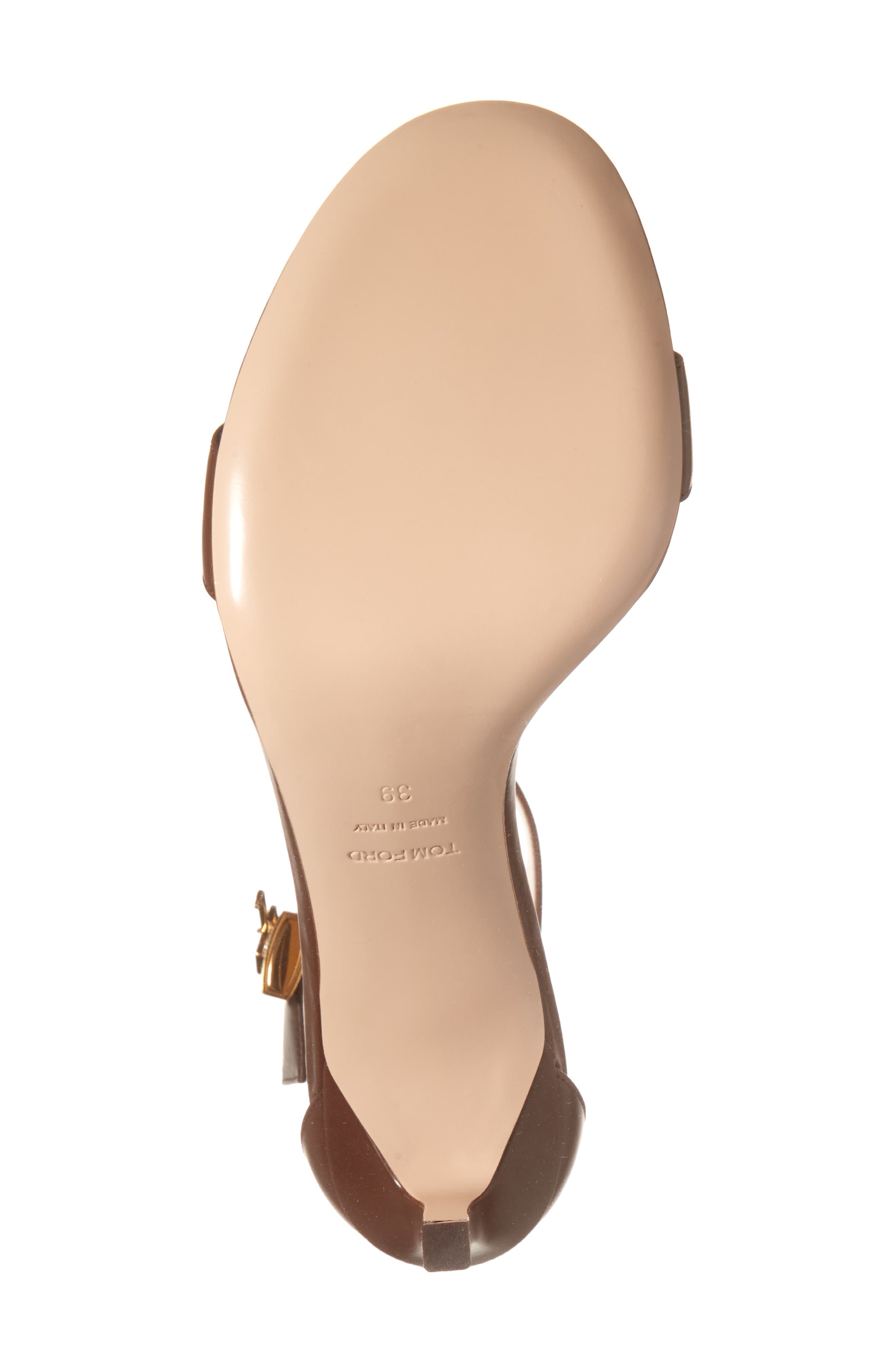 TOM FORD Padlock Ankle Strap Sandal, Alternate, color, Burnt Brown