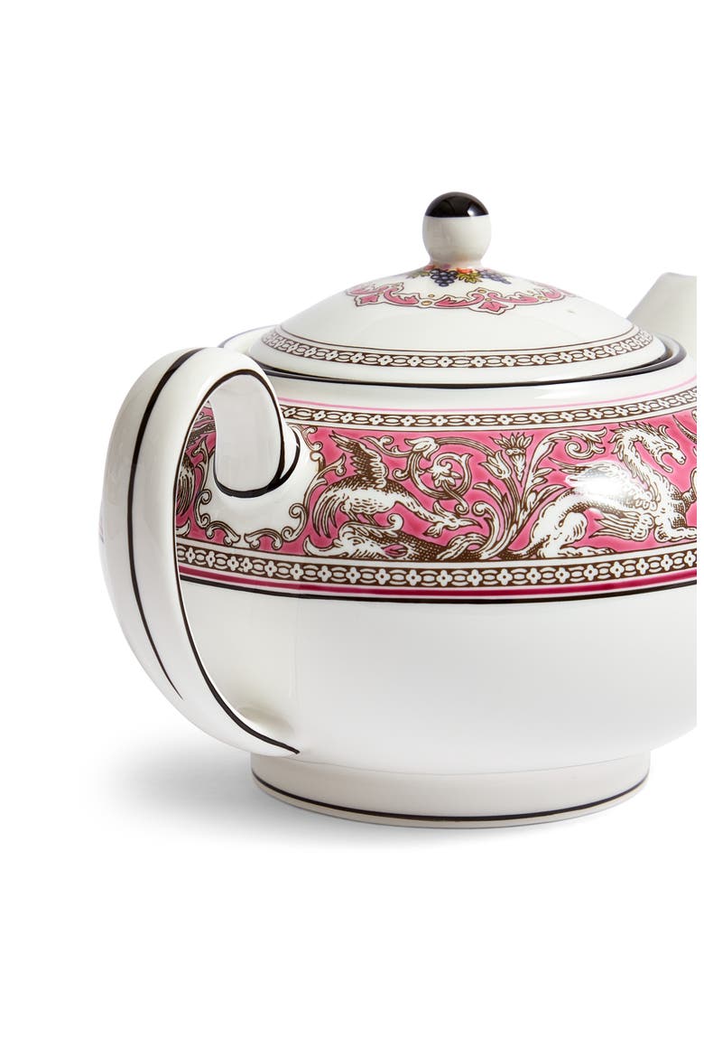 Florentine Bone China Teapot, Alternate, color, FUCHSIA