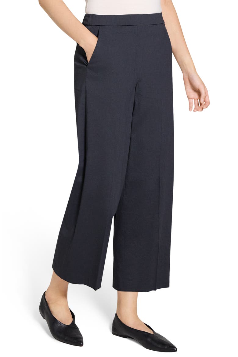 Clean Terena Crop Wide Leg Linen Blend Pants, Alternate, color, CONCORD