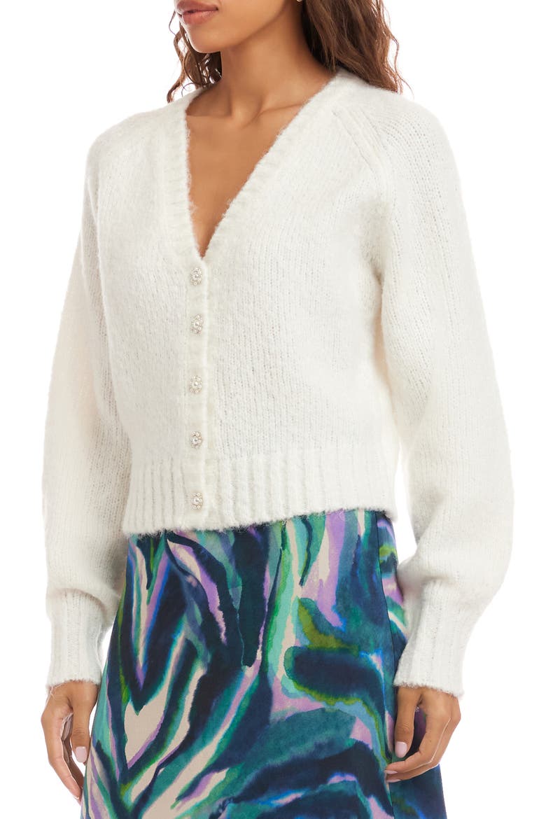 Pearl Button Cardigan, Alternate, color, OFF WHITE