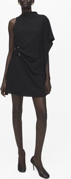 MANGO Soleil Asymmetric Sleeve Minidress