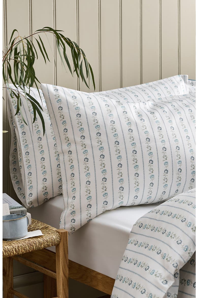 Rosamund Botanical Luxury Cotton Sateen Pillowcase Pairs, Alternate, color, Blue