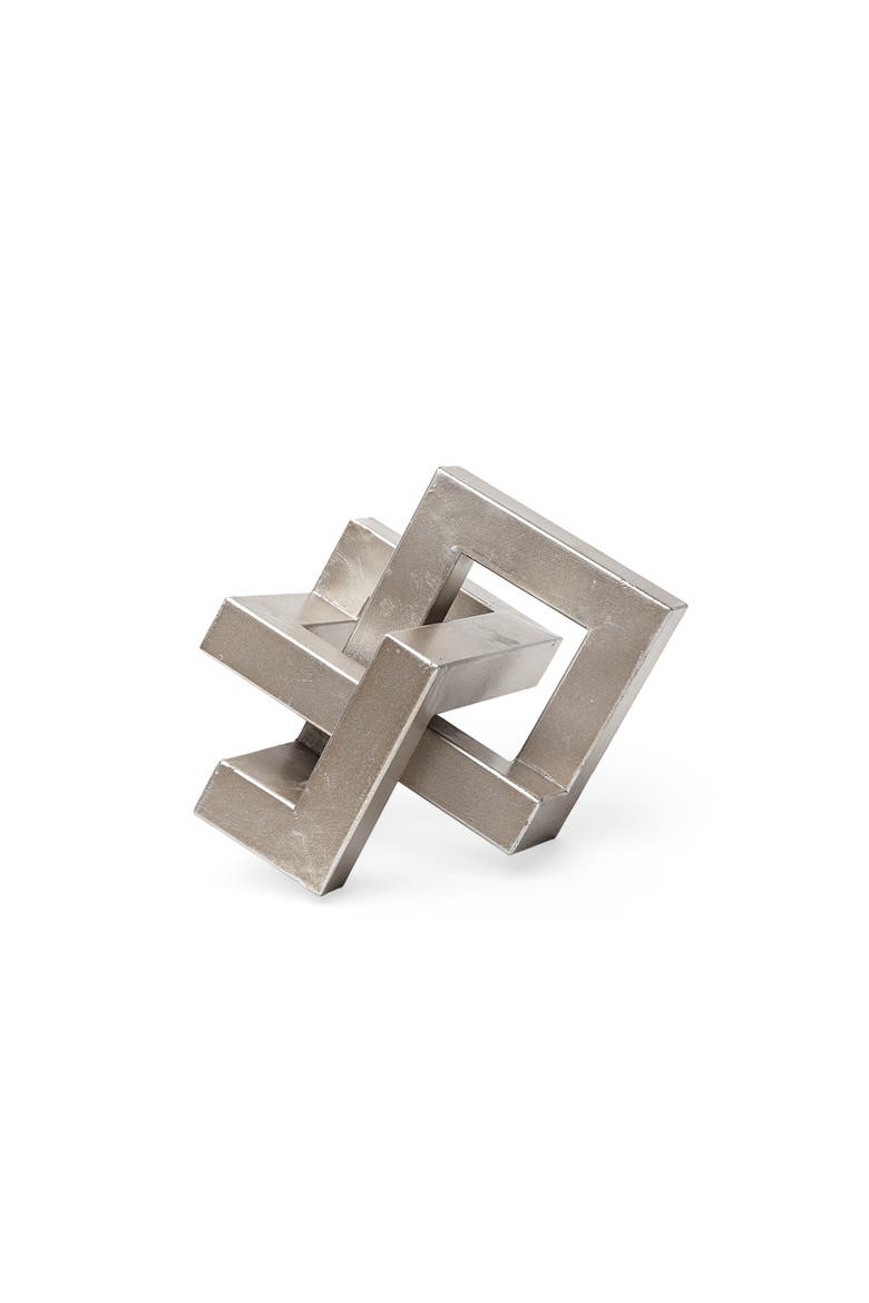 Link Metal Sculpture Decorative Object, Main, color, Silver