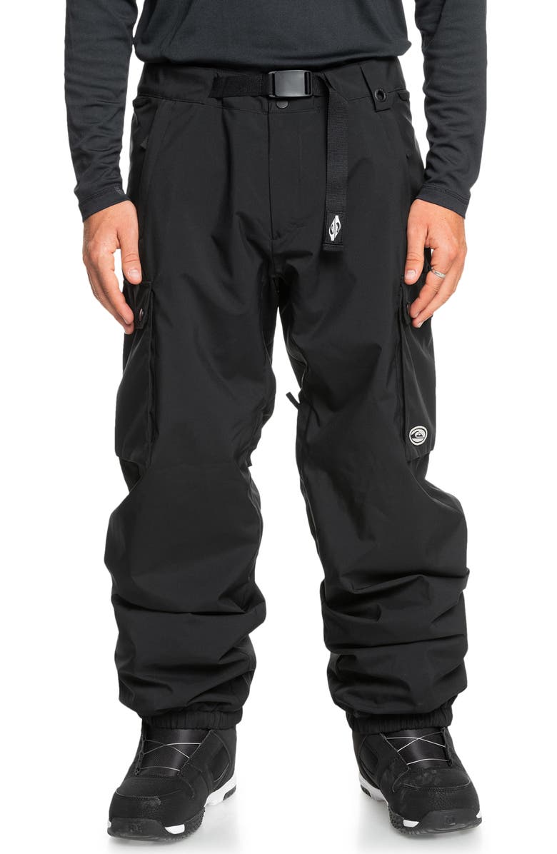 Quiksilver Snow Down Waterproof Cargo Snowboard Pants, Main, color,