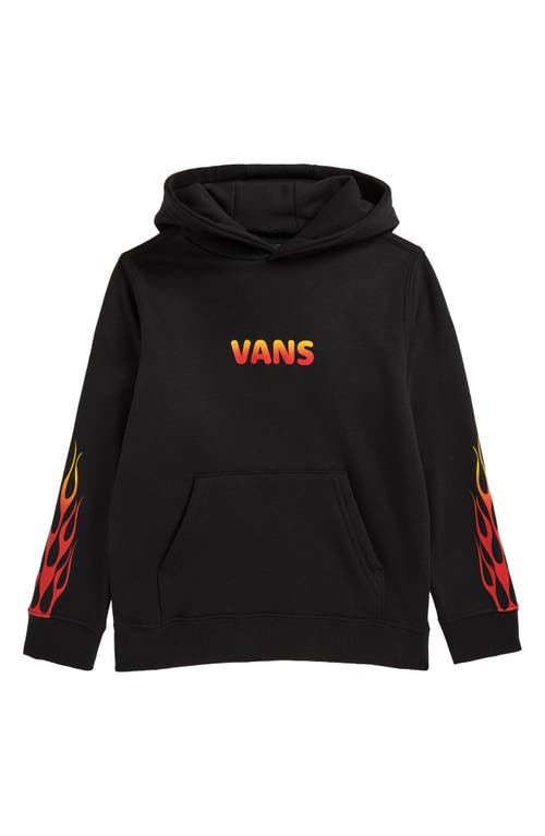 Vans Kids' Logo Flame Hoodie in Black 