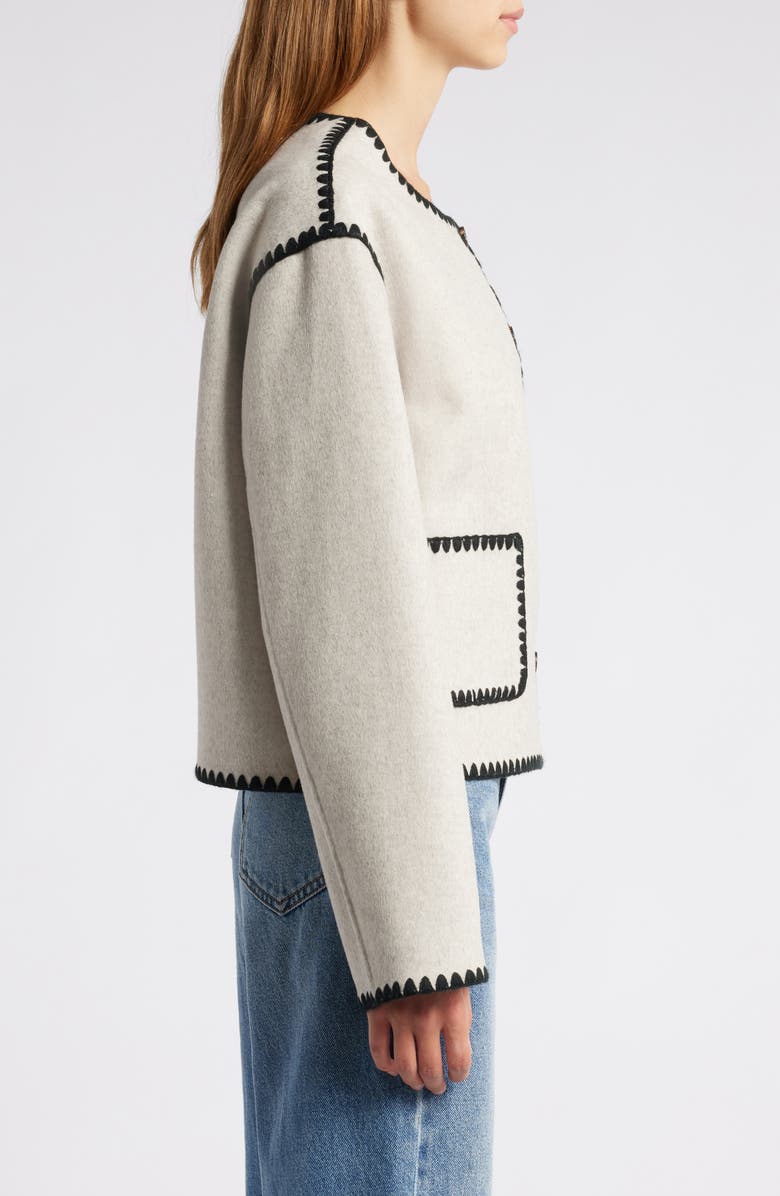 Rails Melanie Embroidered Detail Wool Blend Jacket, Alternate, color, Oatmeal