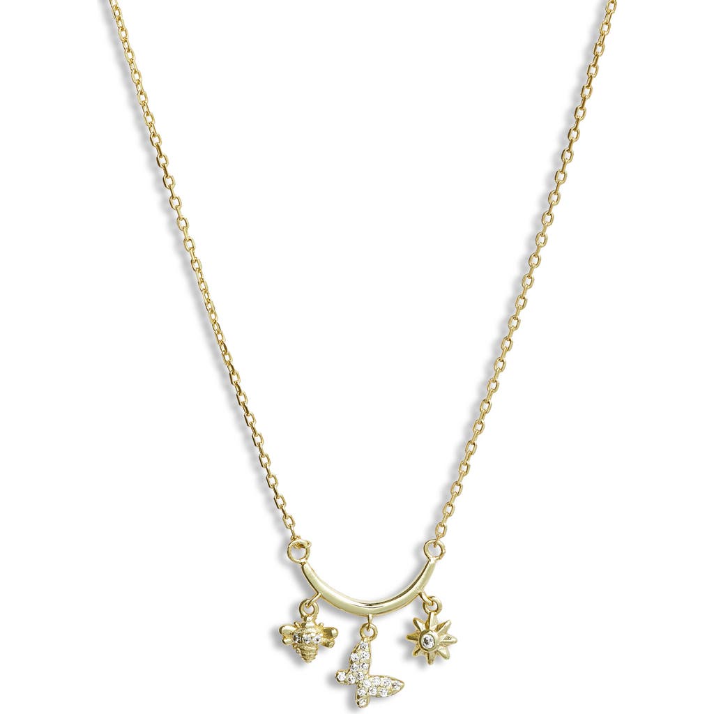 Argento Vivo Sterling Silver Cubic Zirconia Charm Necklace