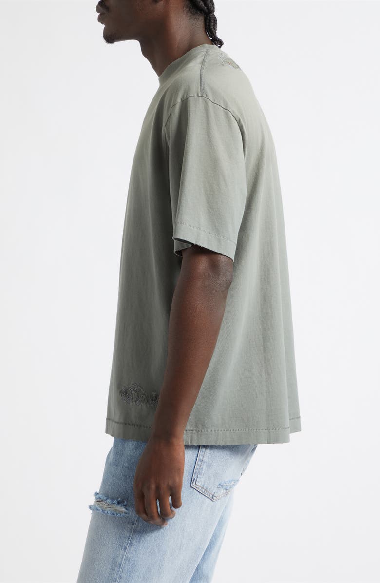 Acne Studios Gender Inclusive Exford U Stamp Mending Midsummer Graphic T-Shirt, Alternate, color, Slate Grey