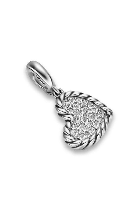 DY Elements® Heart Pendant in Sterling Silver with Diamonds, 12.7mm