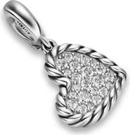 David Yurman DY Elements® Heart Pendant in Sterling Silver with Diamonds, 12.7mm