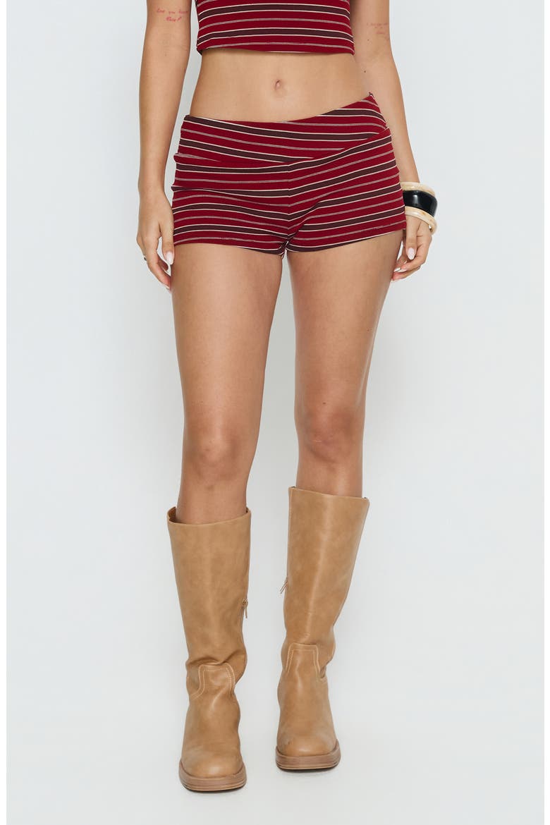 Veyona Stripe Micro Shorts, Main, color, RED STRIPE