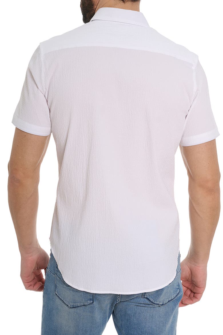 Solid Seersucker Short Sleeve Shirt, Alternate, color, WHITE