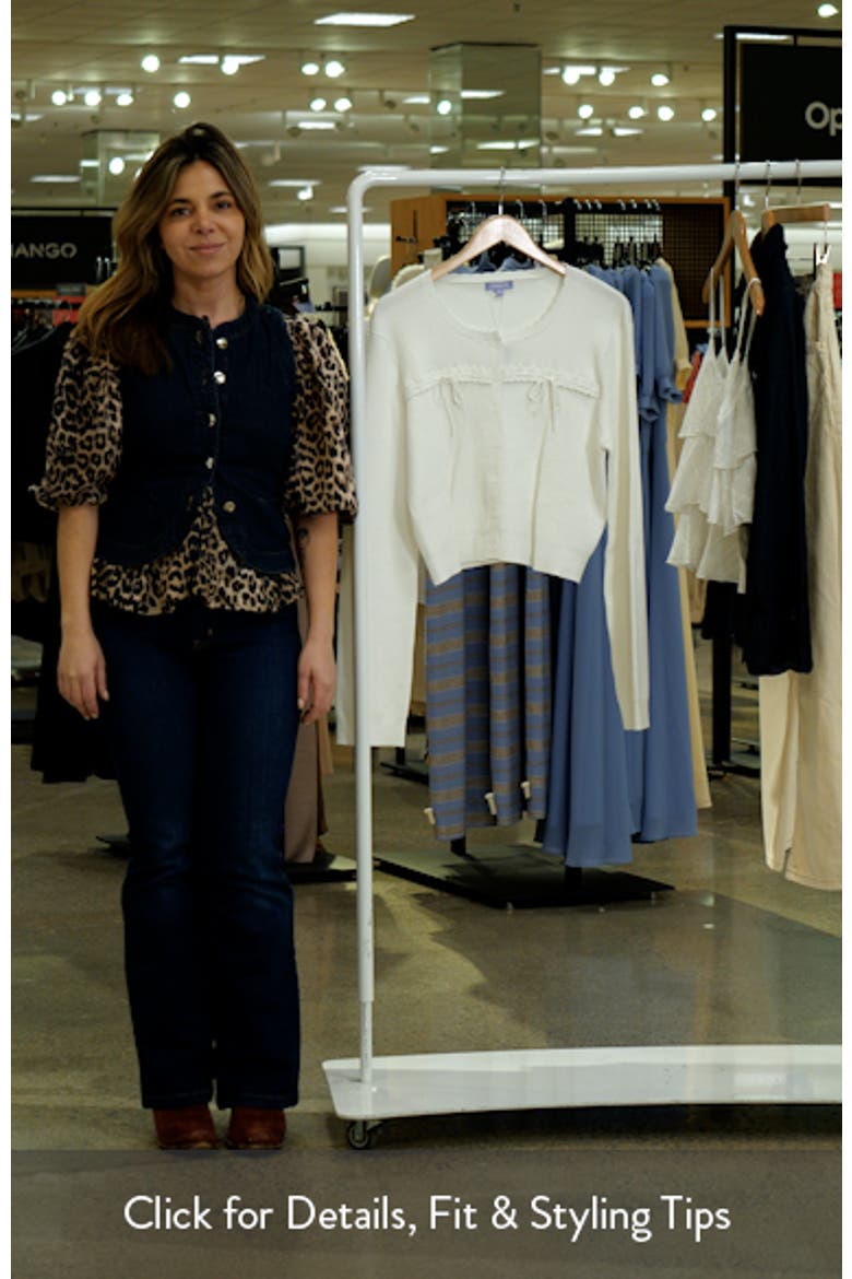 Baby Bow Rib Knit Button Front Crop Cardigan video