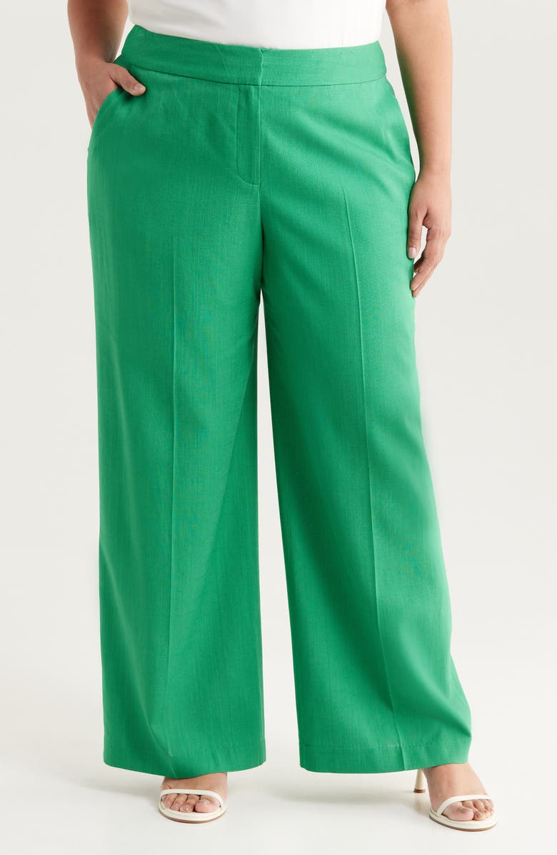Tahari ASL Wide Leg Pants, Main, color, Clover
