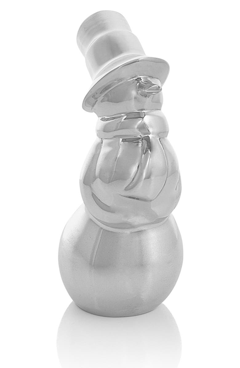 Nambé Mini Snowman Figurine, Main, color, White