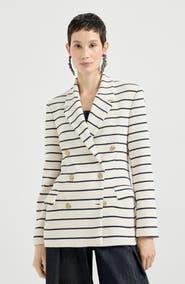Brunello Cucinelli Striped knit blazer