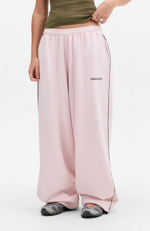 Harri Cotton Fleece Wide Leg Sweatpants