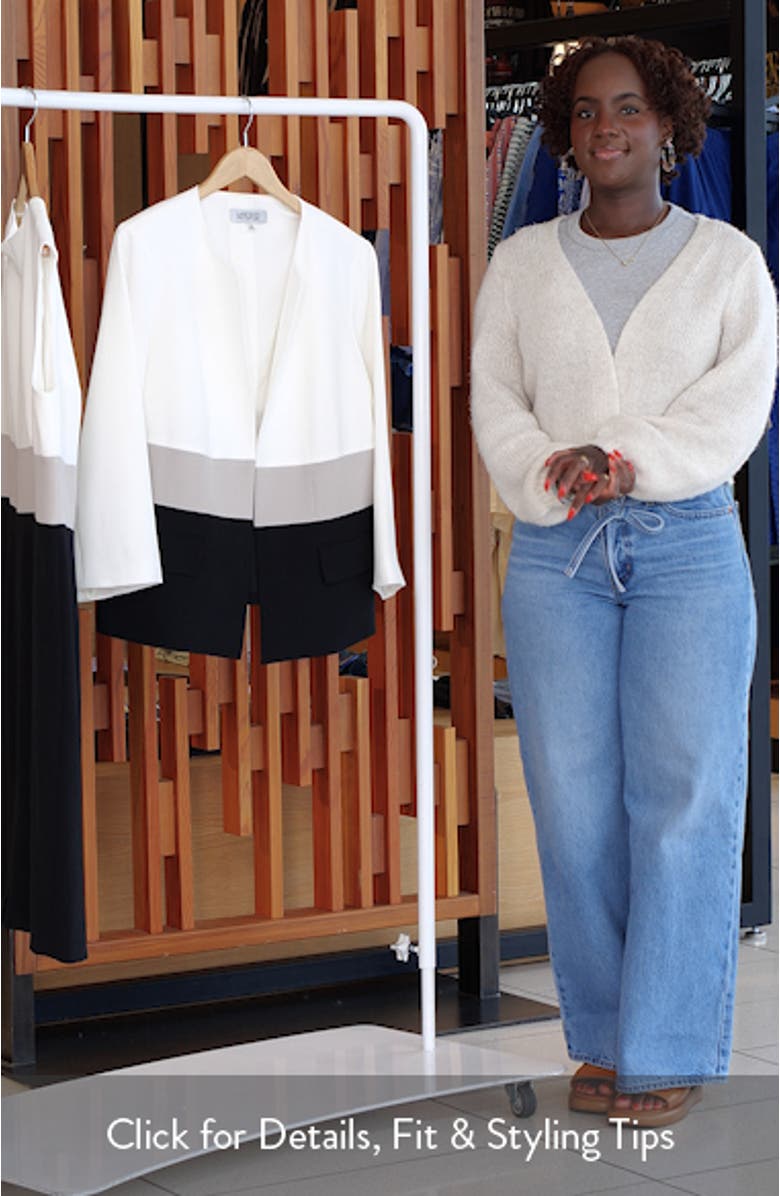 Colorblock Open Front Cardigan Jacket, sales video thumbnail