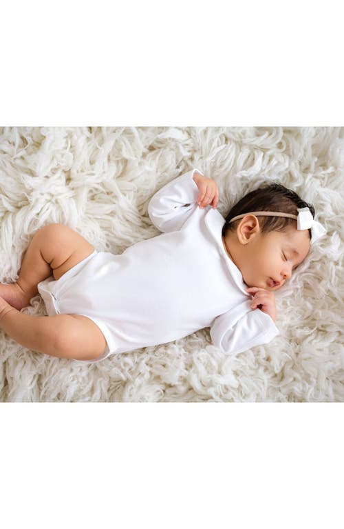 Cuclie Round Collar Long Sleeve Bodysuit In Blue