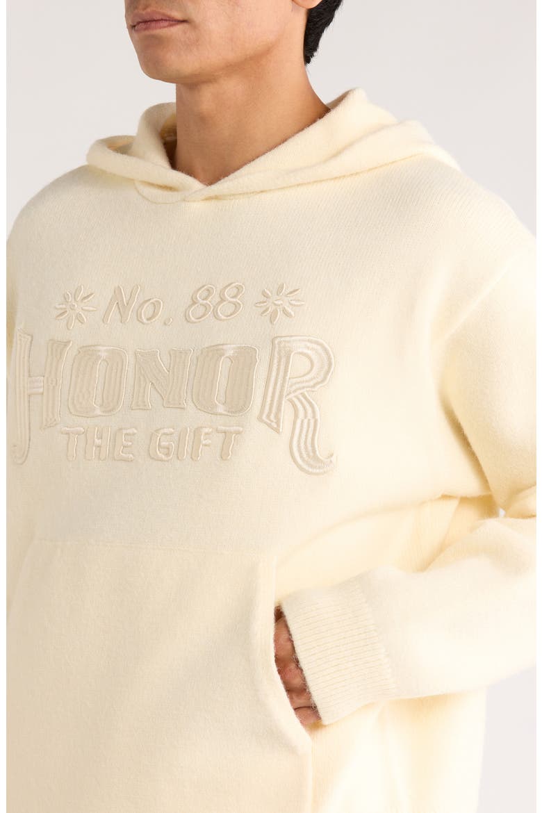 Art Knit Hoodie, Alternate, color, BONE
