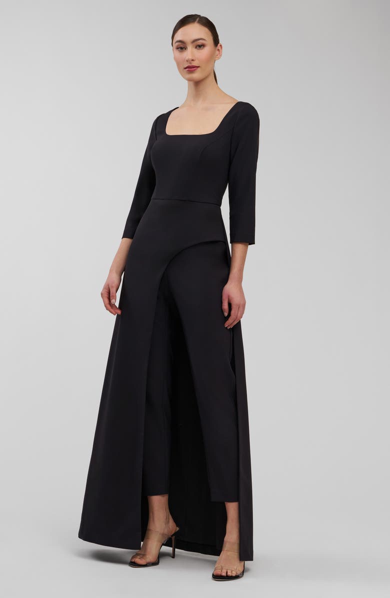 Kay Unger Danna Walk Thru Jumpsuit, Alternate, color, Black