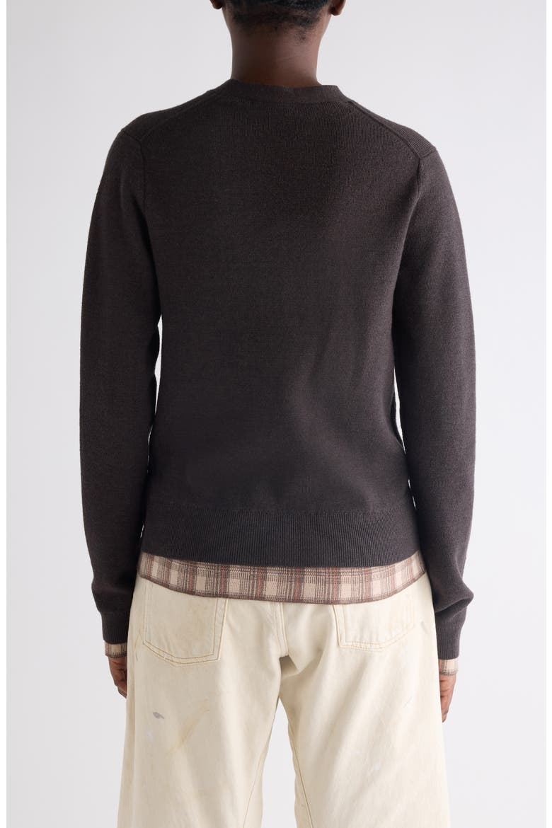 Prelayered Wool Cardigan, Alternate, color, DARK BROWN