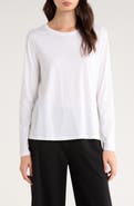Eileen Fisher Long Sleeve Organic Cotton Jersey Top