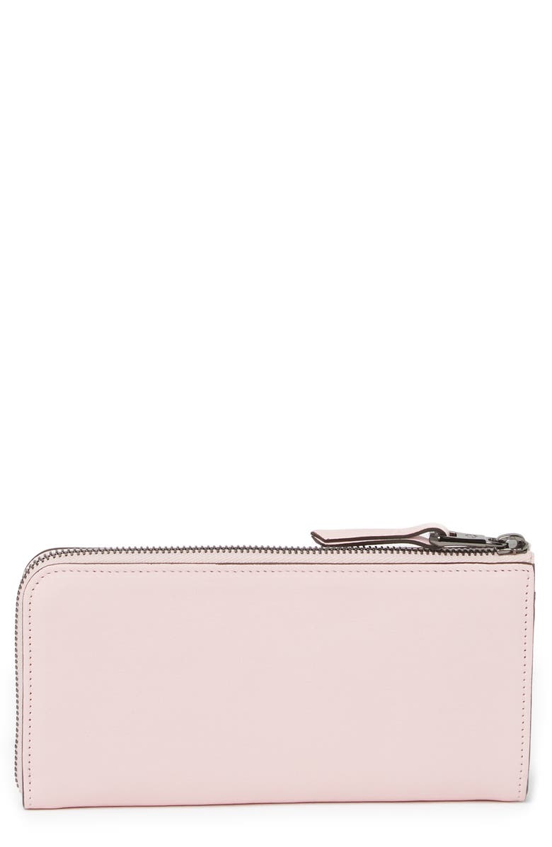 Longchamp Leather 3/4 Zip Continental Wallet, Alternate, color, Powder Pnk