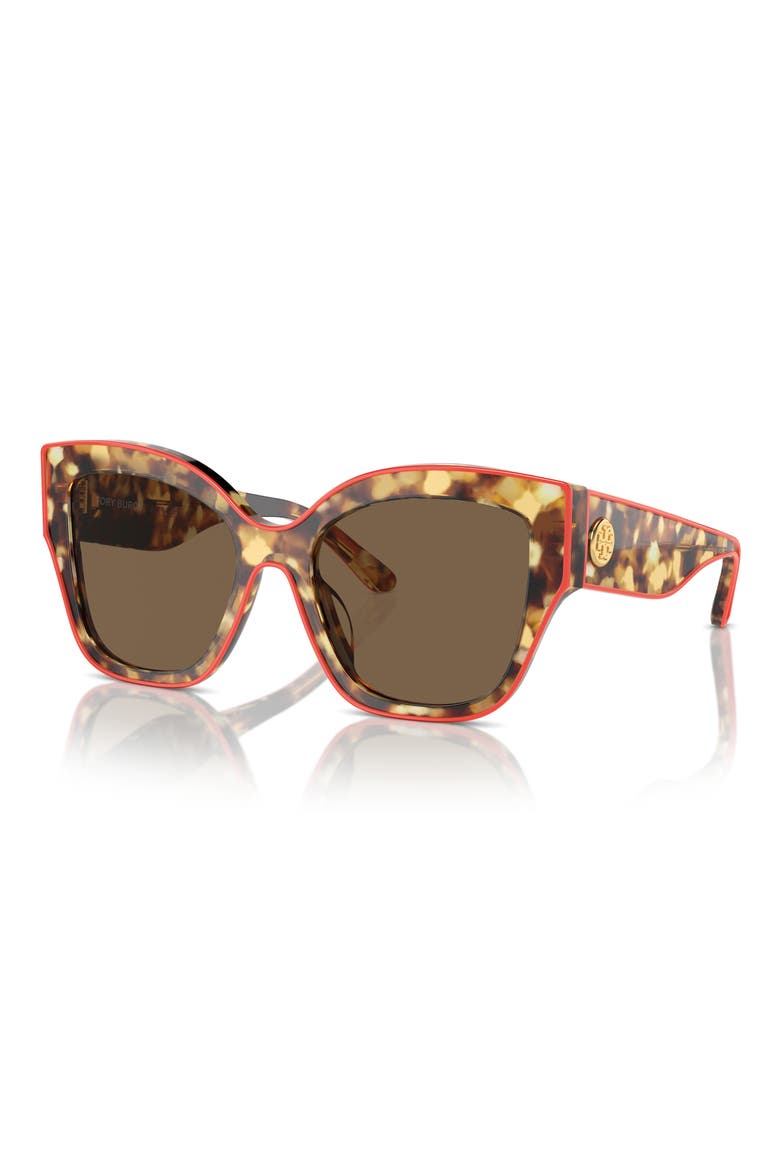 54mm Butterfly Sunglasses, Alternate, color, DARK BROWN