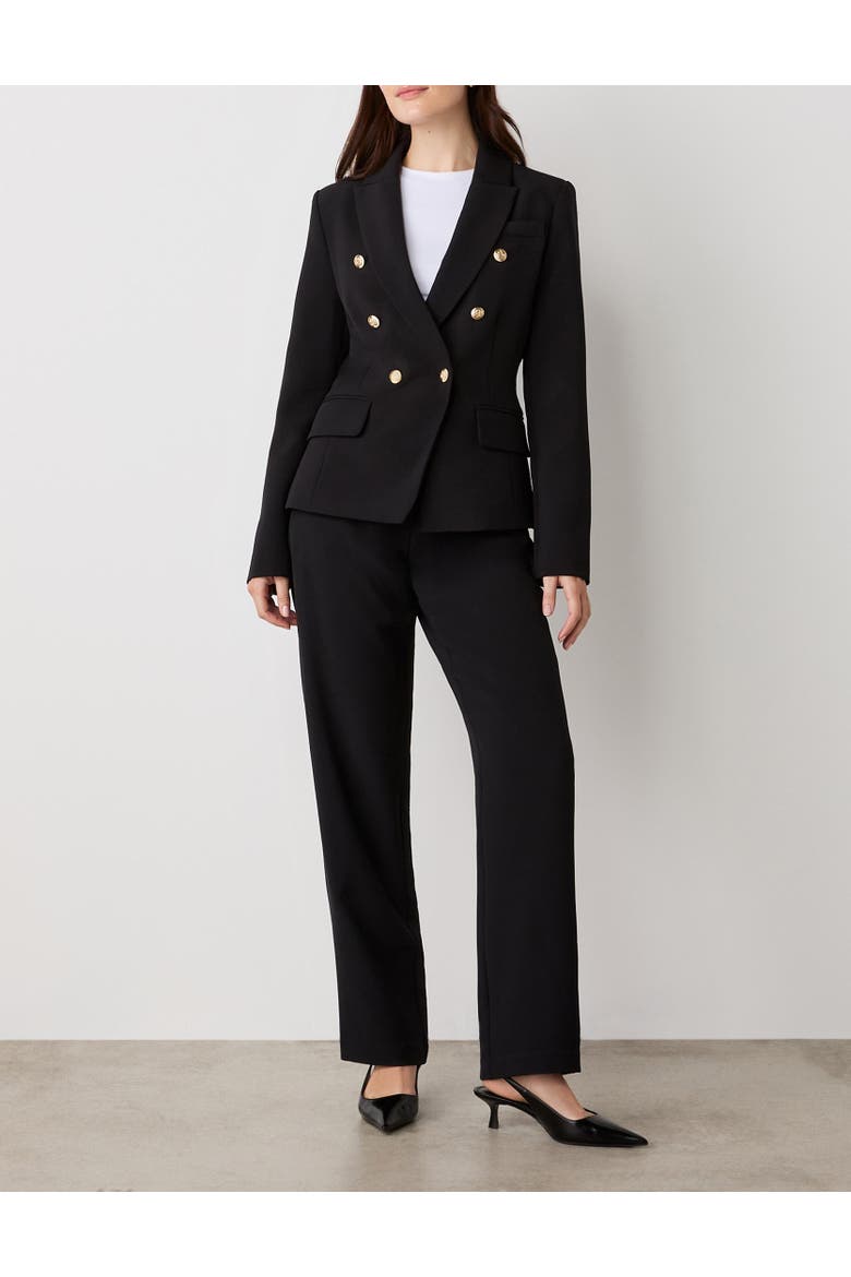 Lydia Long Sleeve Button Detail Blazer, Alternate, color, Black