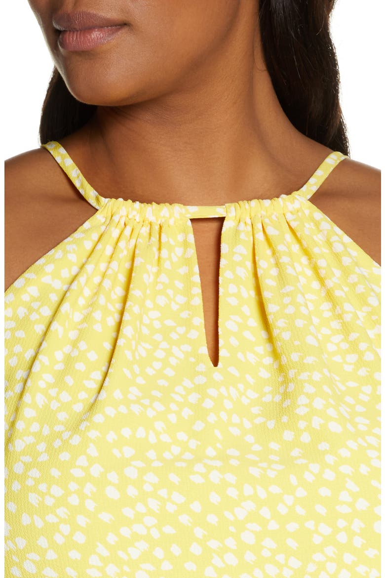 Gibson x Living in Yellow Calla Keyhole Halter Neck Dress (Nordstrom Exclusive), Alternate, color, YELLOW BRUSH DOT