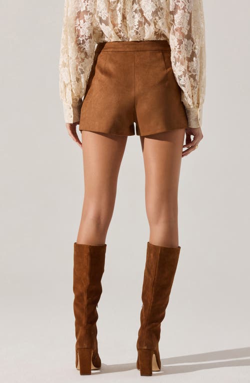 Astr The Label Jude Faux Suede Shorts In Brown