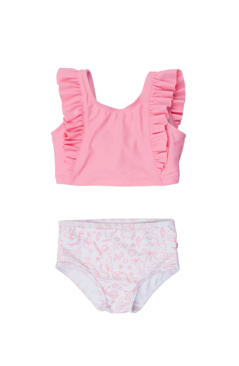 RuffleButts Girls UPF50+ Waterfall Tankini, Main, color, 