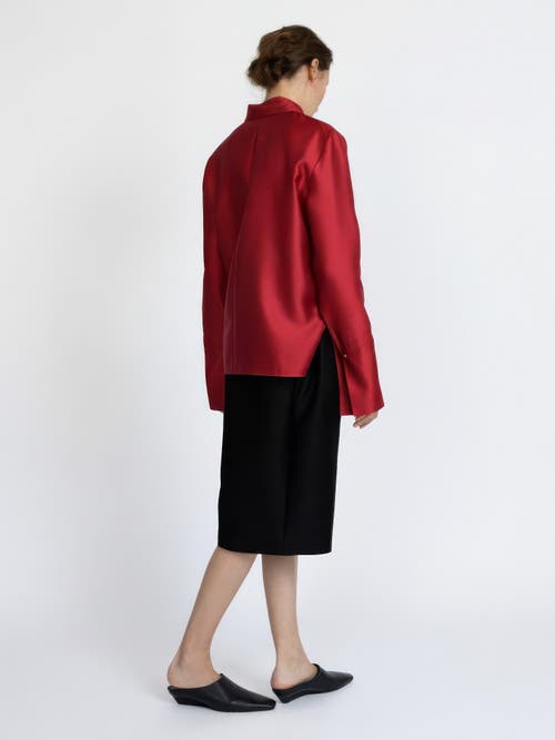 Alas Silk-wool Blend Fitted Shirt In Red