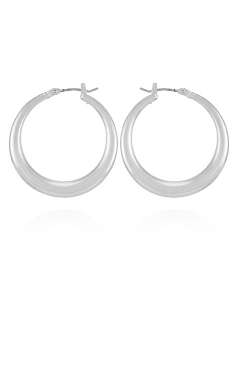Double-Ring Silver- Hoop Earrings