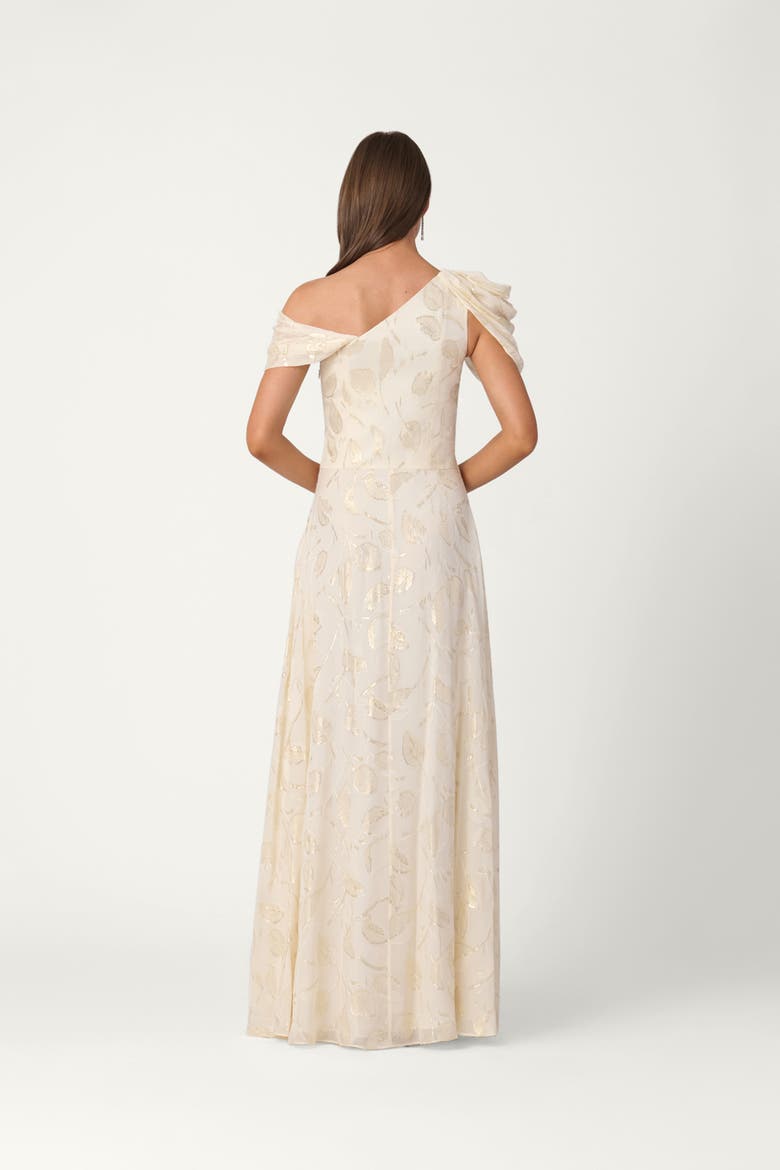Midnight Lurex Chiffon Penelope Dress, Alternate, color, Ivory/Gold