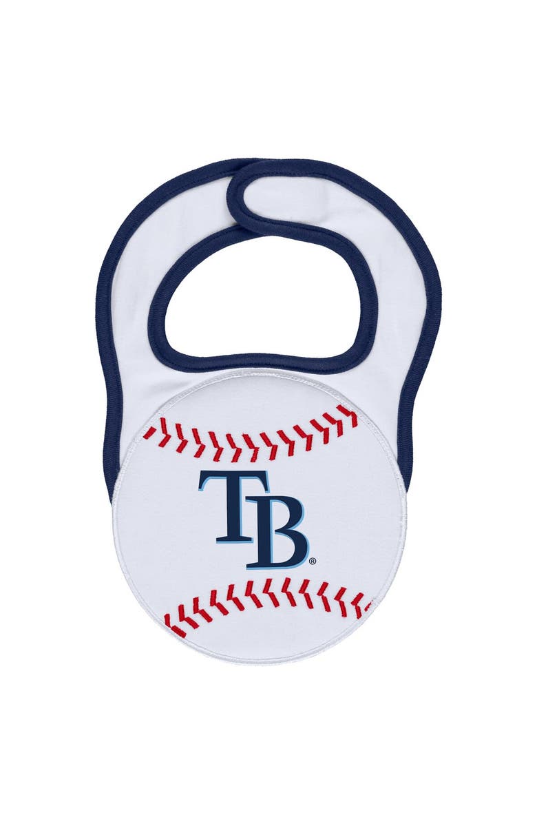 WEAR by Erin Andrews Newborn & Infant WEAR by Erin Andrews White Tampa Bay Rays Sleep & Play Full-Zip Footed Jumper with Bib, Alternate, color, Navy