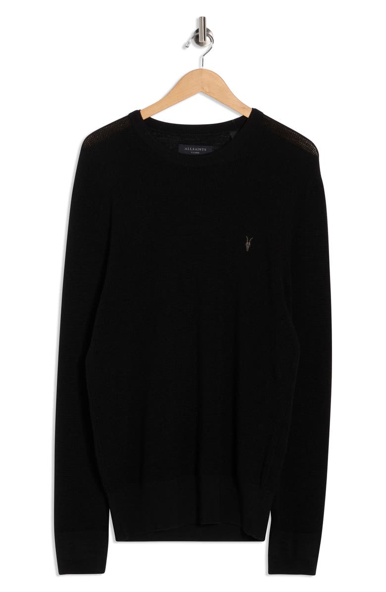 AllSaints Ivar Cotton Sweater, Alternate, color, Black