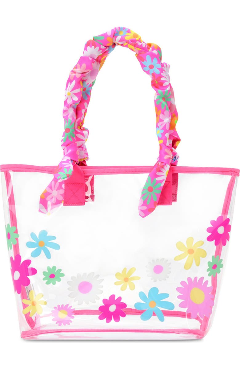 Iscream Kids' Puffy Flowers Clear Tote, Alternate, color, Pink Multi