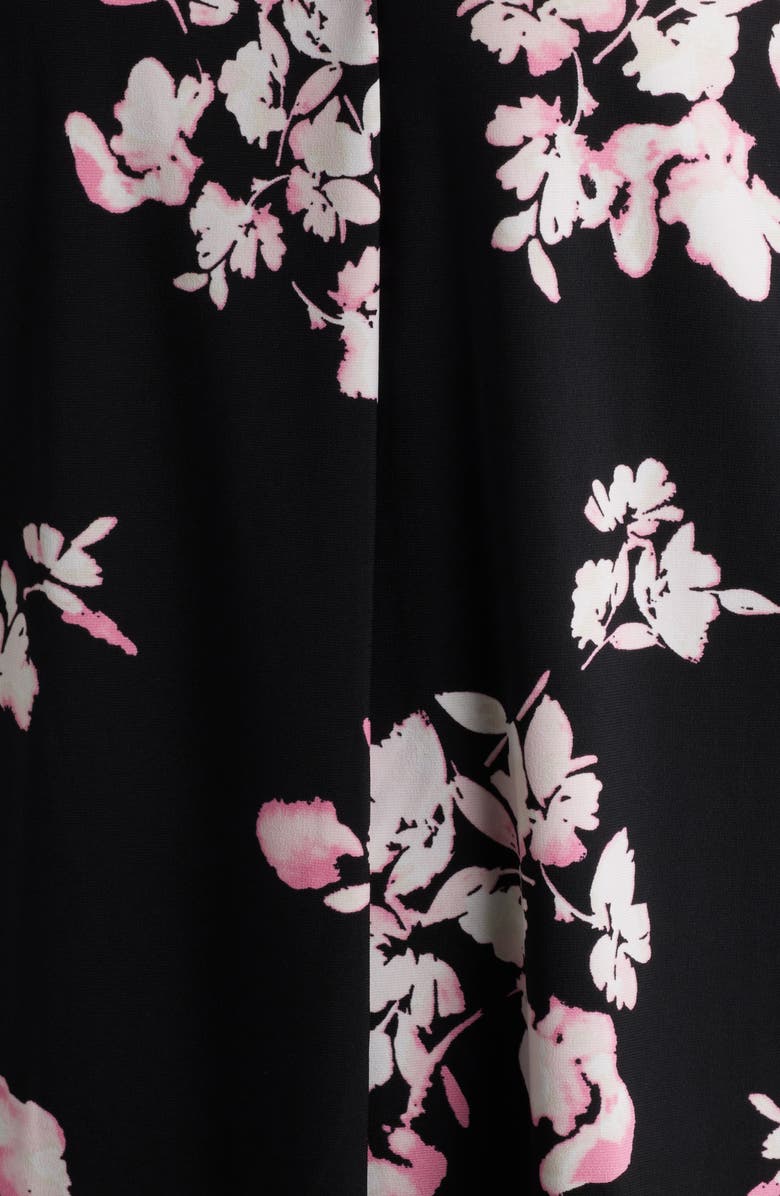 Anne Klein Floral Print Pleat Neck Shell, Alternate, color, 