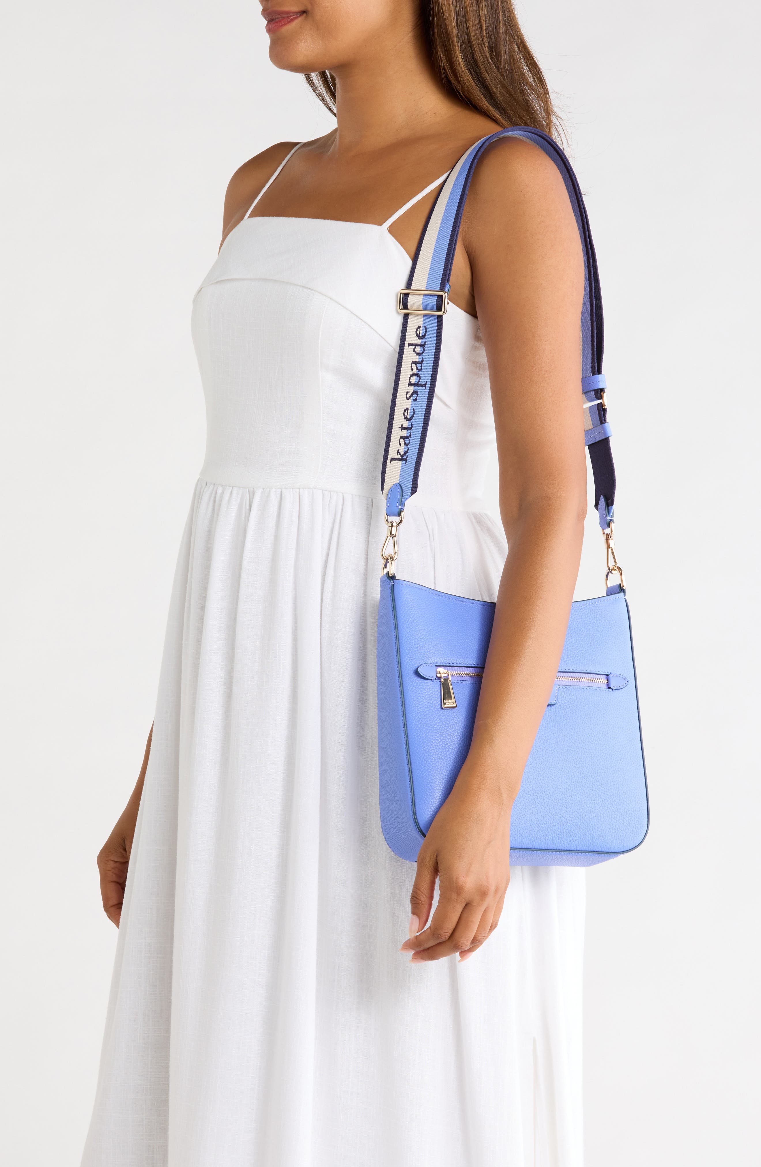 hudson pebble leather messenger bag, Alternate, color, DARK PERIWINKLE
