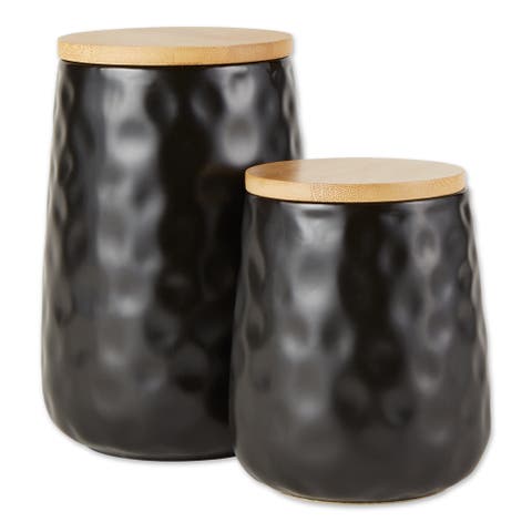 Matte Ceramic Canister Set/3 Dimple Texture