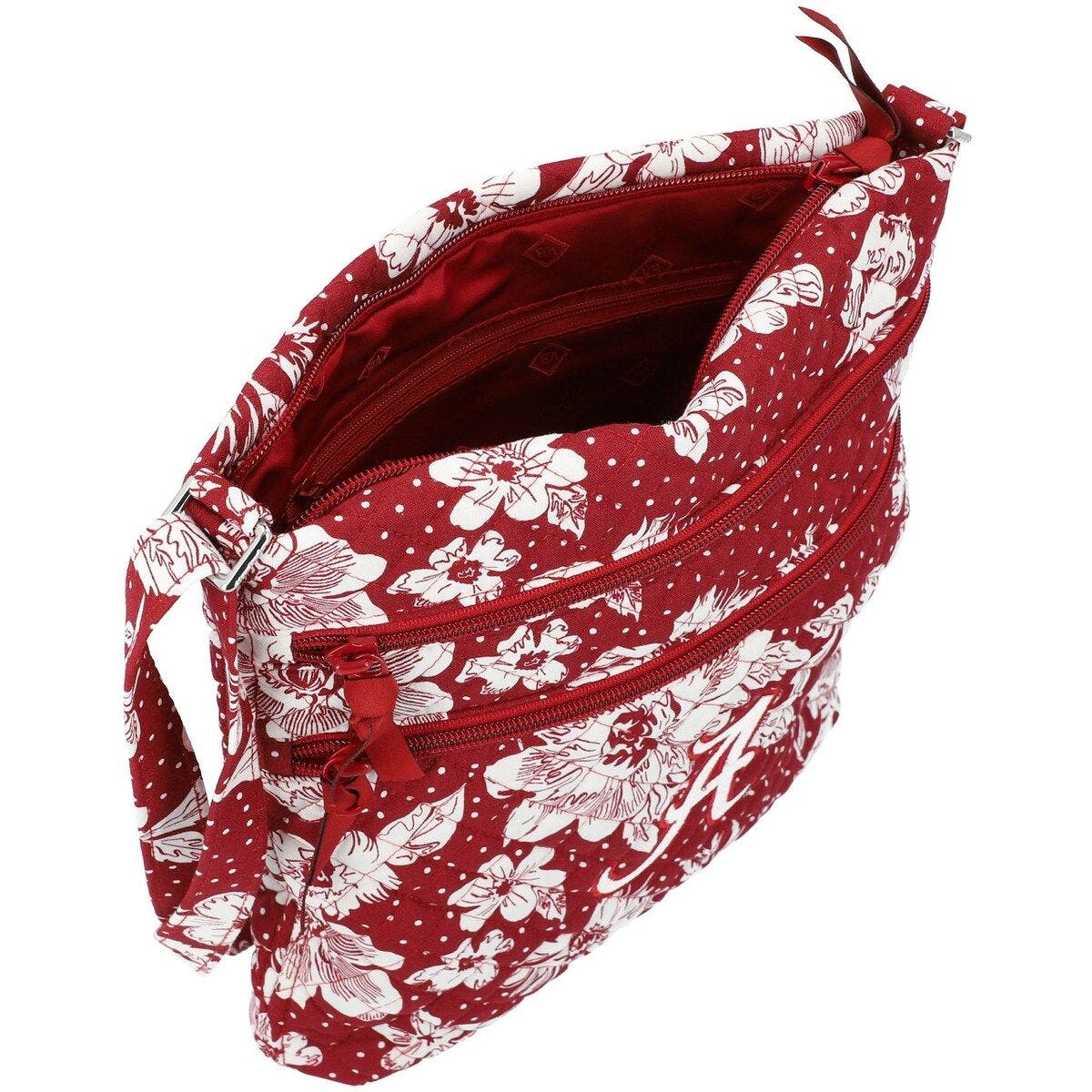 VERA BRADLEY Alabama Crimson Tide Rain Garden Triple-Zip Hipster Crossbody Bag, Alternate, color, 