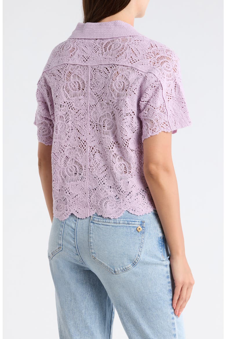 Short Sleeve Open Stitch Polo, Alternate, color, PASTEL LILAC