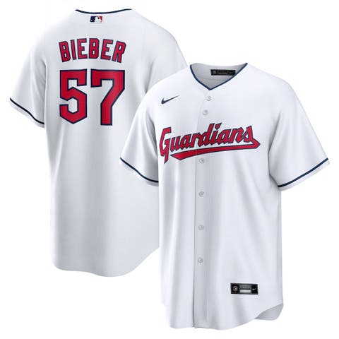 Men's Nike Shane Bieber White Cleveland Guardians Replica Player Jersey
