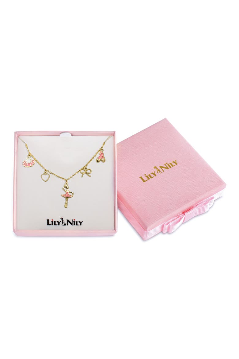 Kids' Ballet Enamel Charm Necklace, Alternate, color, GOLD