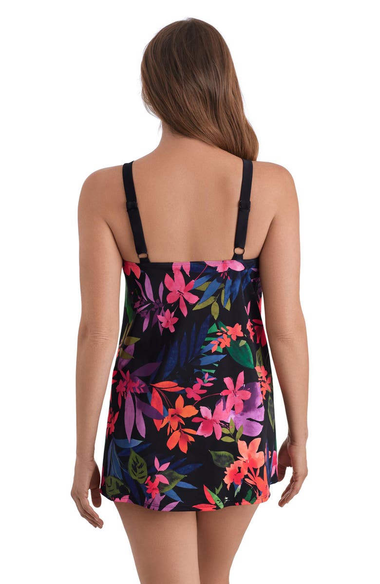 ShapeSolver Halter Swim Dress, Alternate, color, Pretty Garden