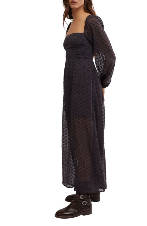 FREE PEOPLE FREE PEOPLE MALINA EYELET LONG SLEEVE MAXI DRESS 