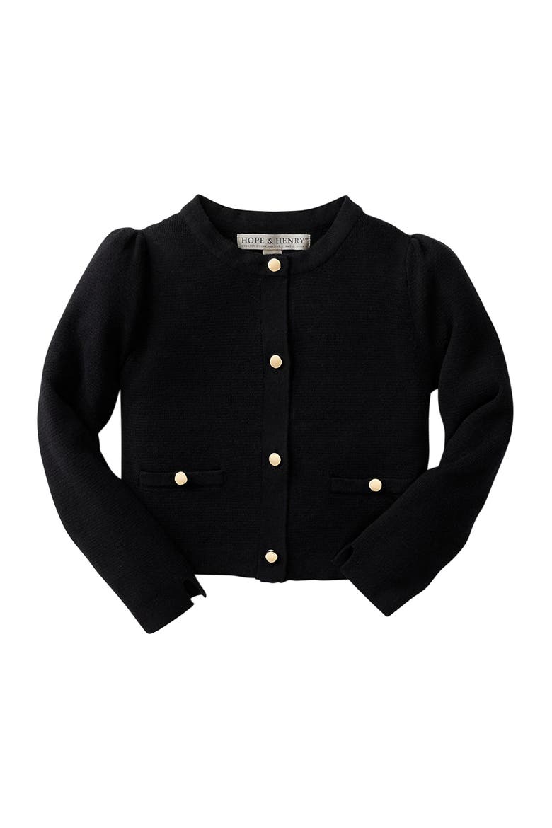 Girls' Milano Stitch Cardigan, Kids, Main, color, Black