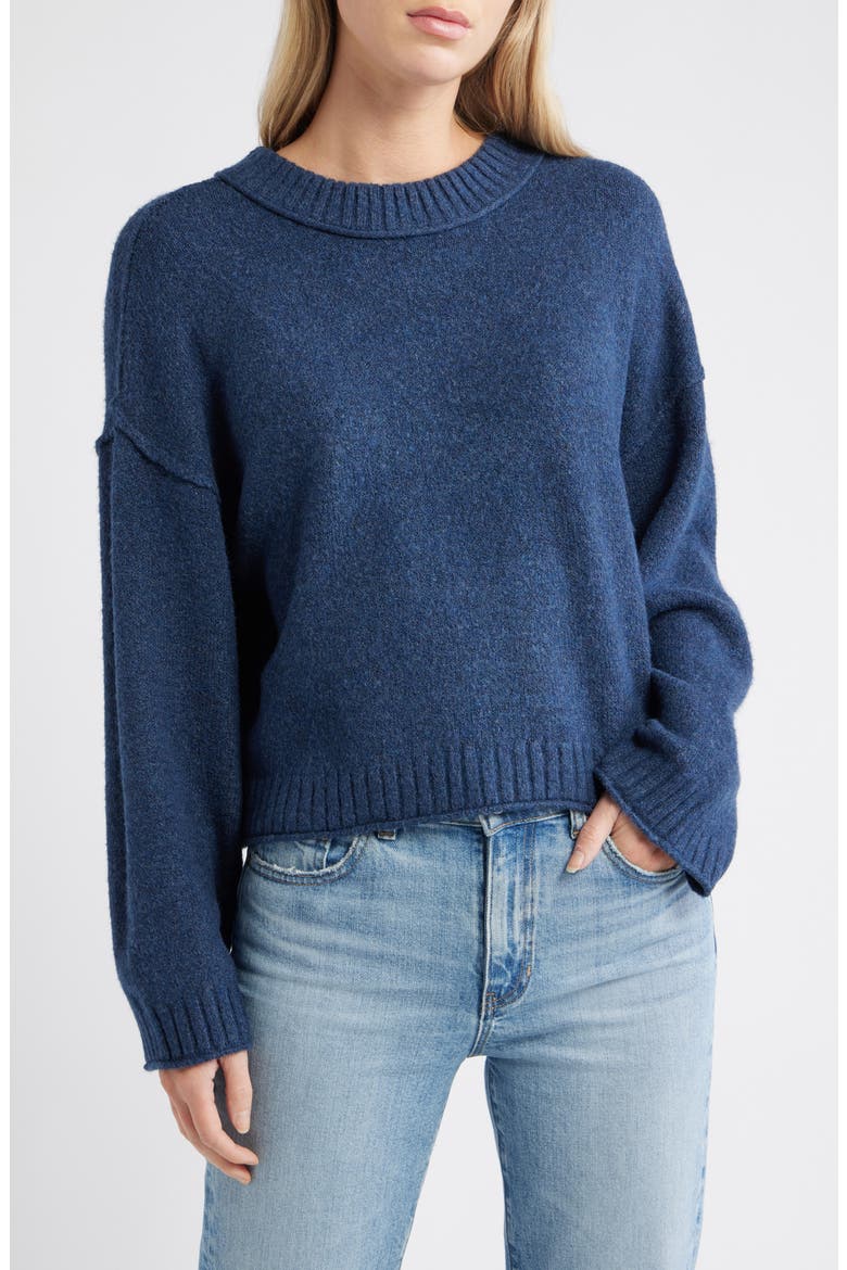 Crop Sweater, Main, color, NAVY